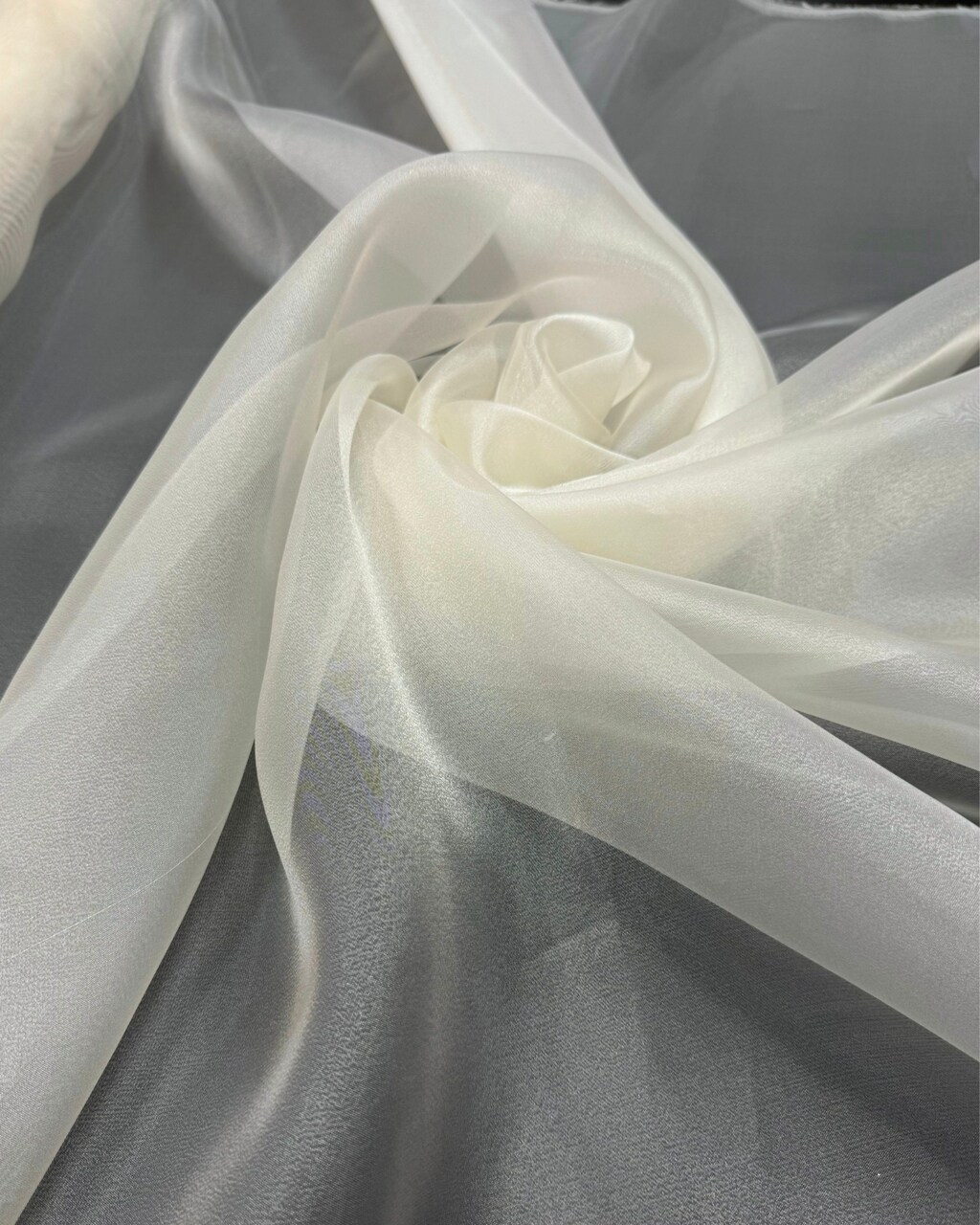 Ivory Crystal Organza Fabric by the Yard, 60" Wide Sheer Lightweight Organza for Wedding Dresses, Event Decor, Curtains & Sewing